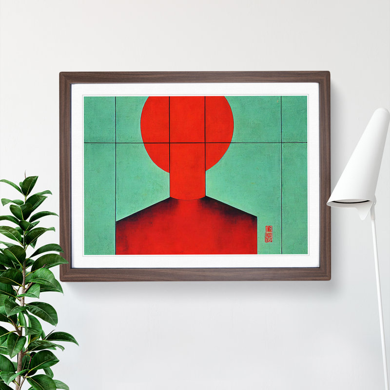 Spectacular Modern Abstract Art - Framed Print, 25cm H x 34cm W x 2cm D, Walnut