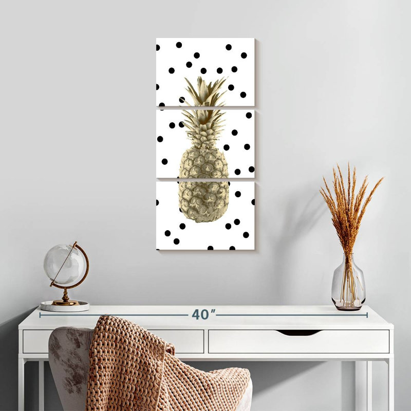 Pineapple Dots 3 pièces, H 27 po x l 12 po x P 1 po
