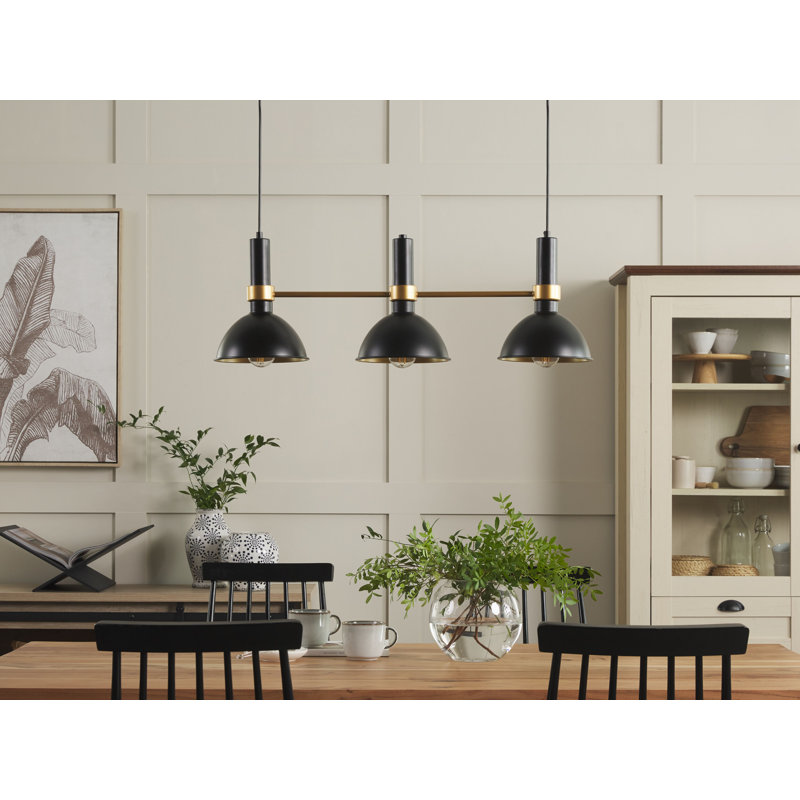Nunnally 3 - Light Black/Gold Kitchen Island Pendant