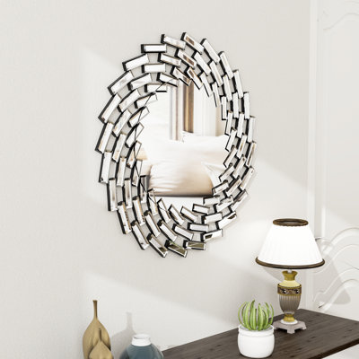 Freelon Sunburst Glass Round Wall Mirror