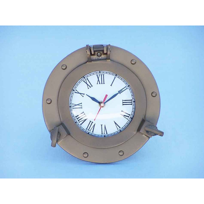 Horloge murale analogique 8 po Myah, Laiton antique