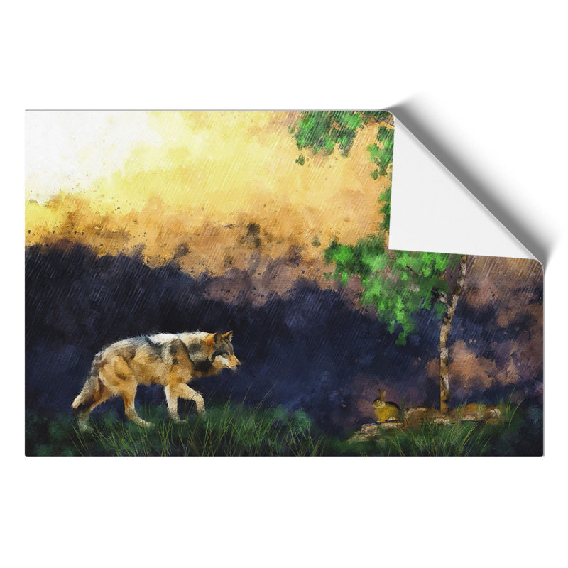 Abstract Wolf Painting - Frameless Print, 42cm H x 59cm W x 0.1cm D