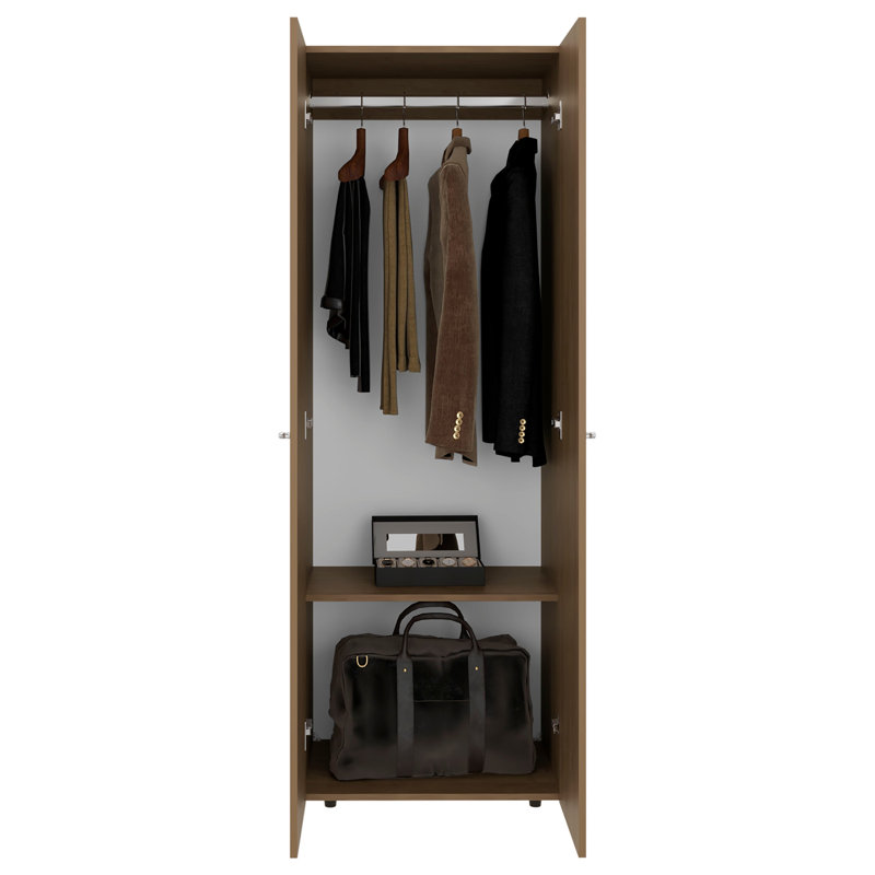 Grande armoire-penderie blanche à 2 portes, Blanc