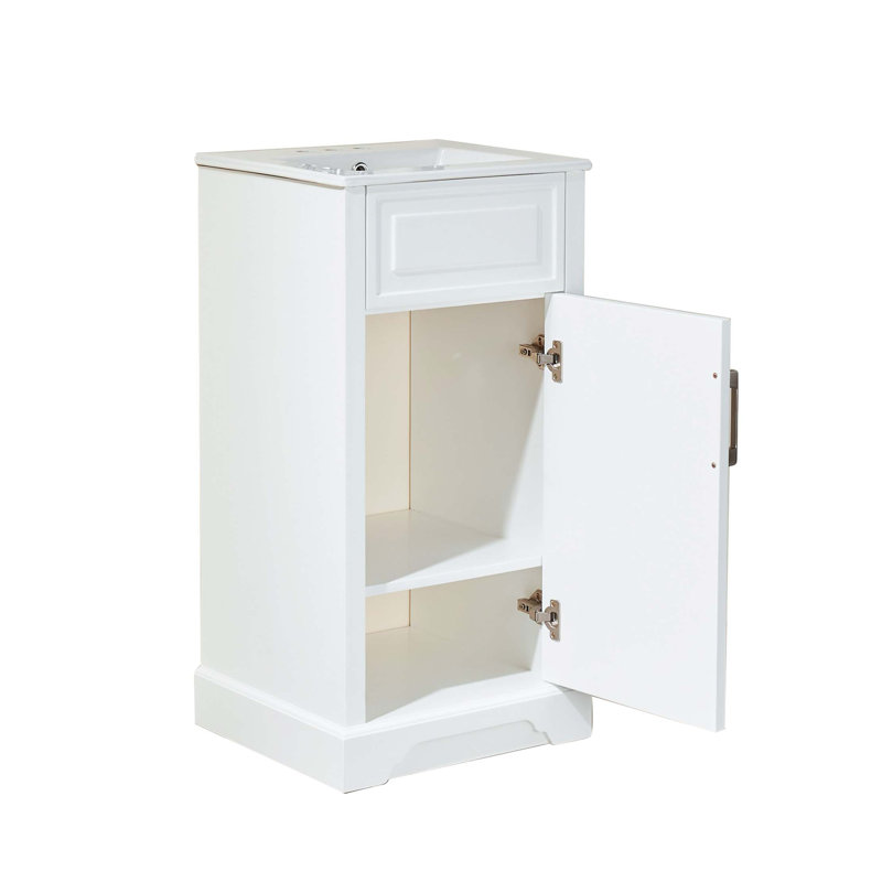 Meuble-lavabo simple autoportant de 18 po avec plateau entièrement assemblé