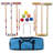 6-Player Croquet Set - Outdoor Games with Wood Mallets, Balls, Posts, Wickets, and Carry Case - Vintage Yard Games for Adults and Kids by Hey Play