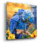 Art mural en verre Bayou Breeze «Hyacinth In The Hibiscus» par Carol Cavalaris, 36 po x 36 po