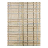 Jaipur Living Raza CRA06 Handknotted Geometric Beige and Blue Runner Rug (3'X10')