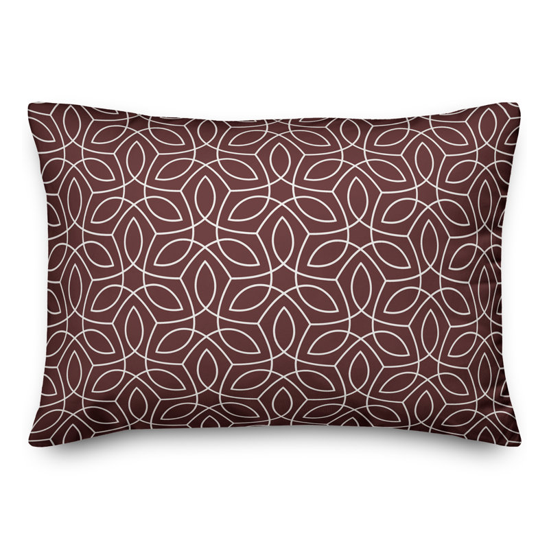  Coussin décoratif floral intérieur / extérieur en polyester, H 18 po x l 25 po, Marron