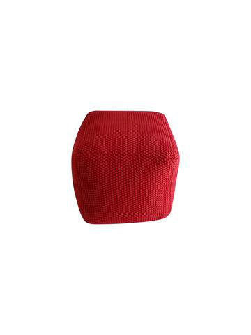 Ellett Upholstered Pouf, Red