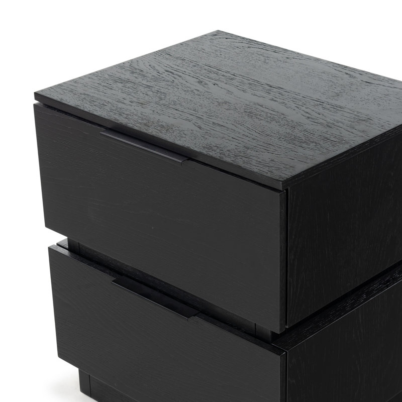 Titus 2 Drawer Nightstand, Black
