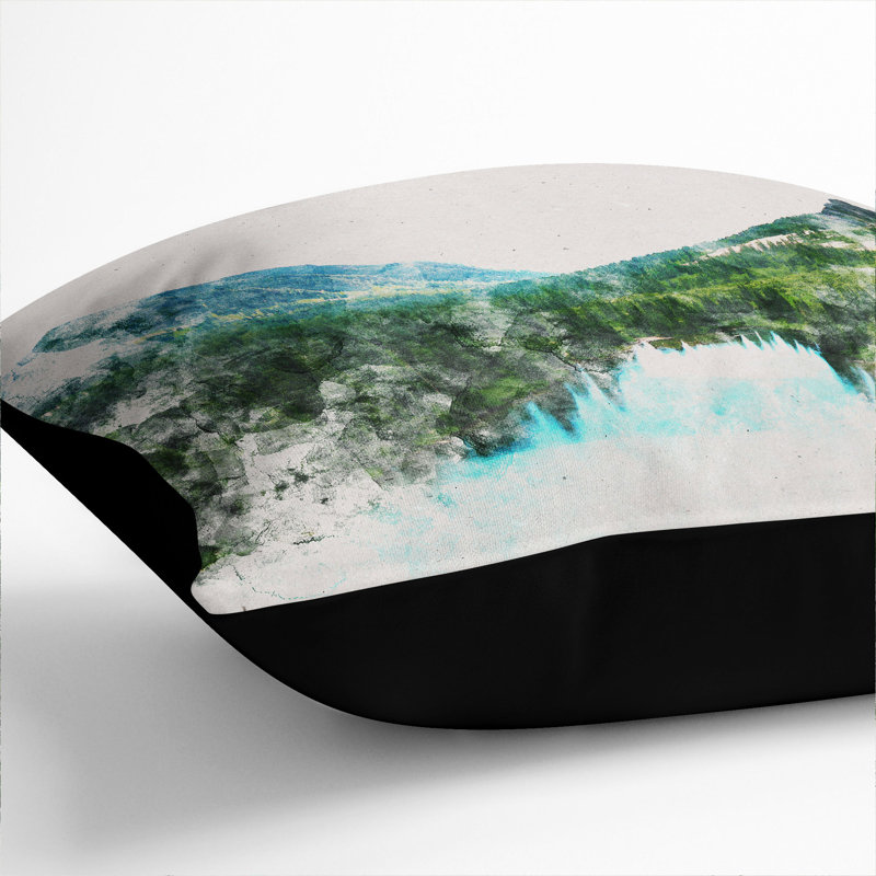 West Glacier in Lake Montana Scatter Cushion, 55cm H x 55cm W x 20cm D, Black