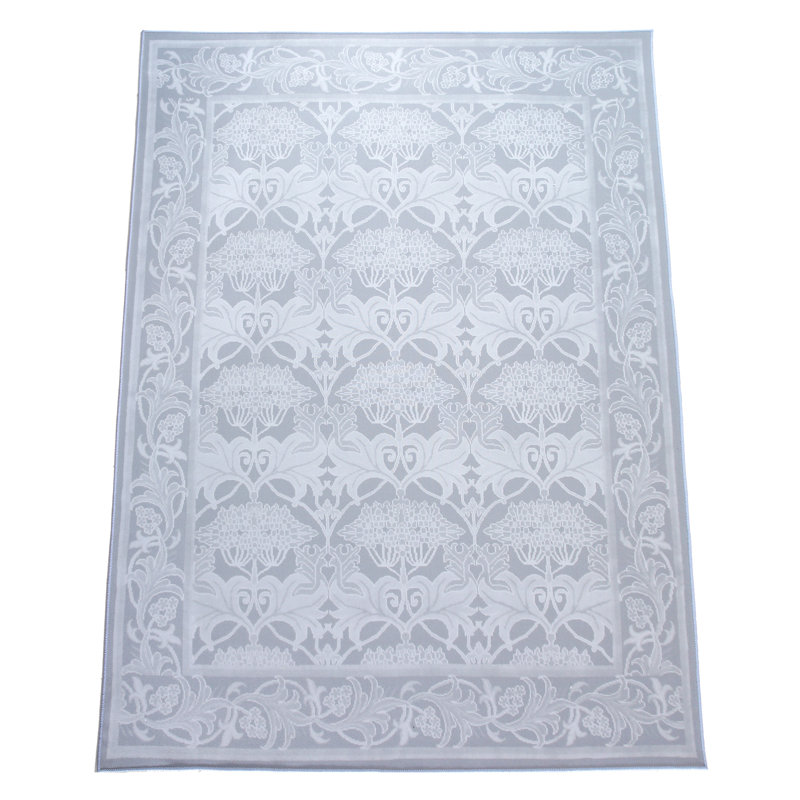 Gray William Morris Machine Washable with Built-in Padding Non-Slip Backing, Square 8'