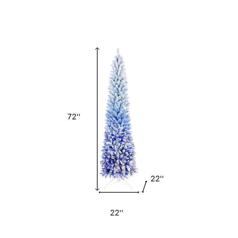 Sapin de Noël élancé 6 pi bleu et blanc
