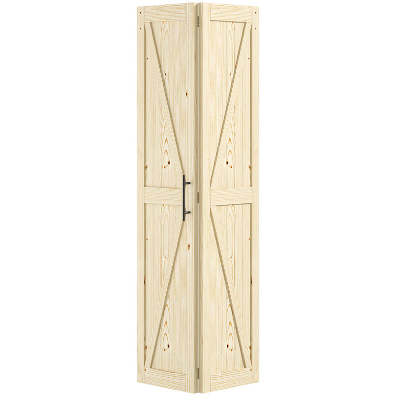 Porte de grange à panneaux en bois massif RoomTec sans trousses d'installation, Jaune, 36 po x 84 po