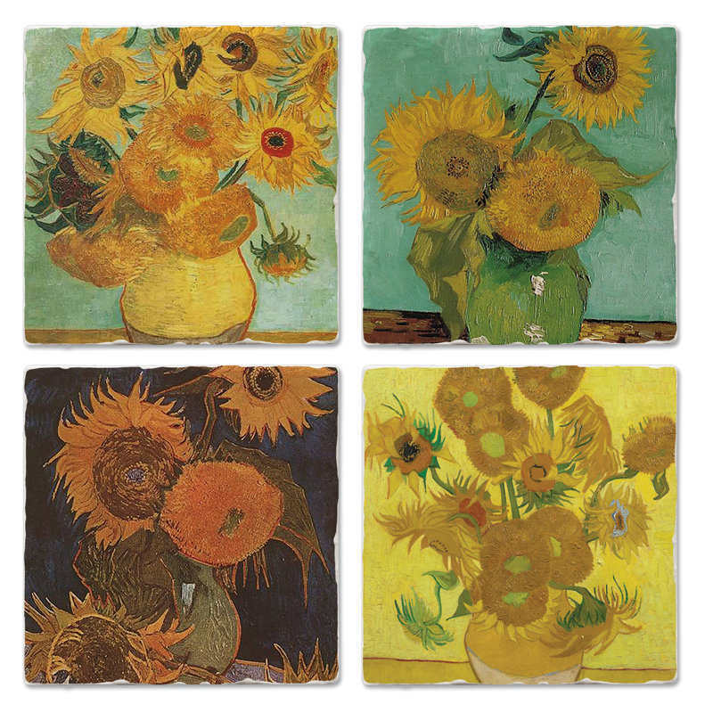 Ensemble de 4 sous-verres Thirlystone Van Gogh Sunflowers