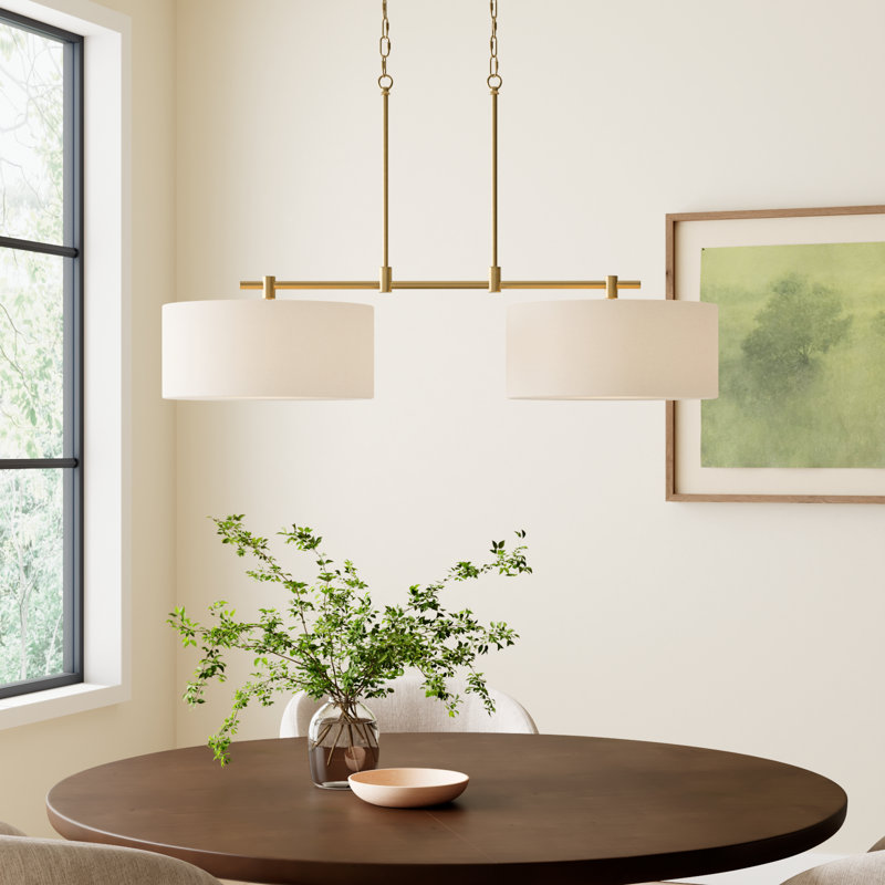 Eronim 2 - Light Kitchen Island Pendant, Natural Aged Brass, Beige