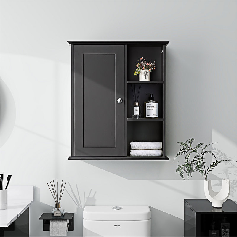 Armoire de rangement murale pour salle de bain, Noir