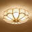 Vintage Copper Frosted Glass Flush Mount Ceiling Lamp
