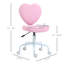 Pink Heart - Shaped Vanity And Dorm Adjustable Chair, Comfortable Linen, Soft Foam, 360 Degree Swivel-682051207