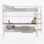 Lit superposé double au-dessus d'un lit double avec bureau intégré et éclairage à DEL - conception loft peu encombrante pour enfants et adolescents, structure robuste, assemblage facile, parfait pour les chambres à coucher et les dortoirs