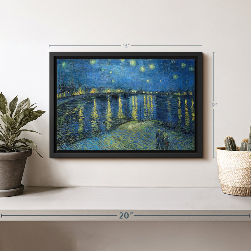 Nature "La nuit étoilée sur le Rhone", H 13 po x l 9 po