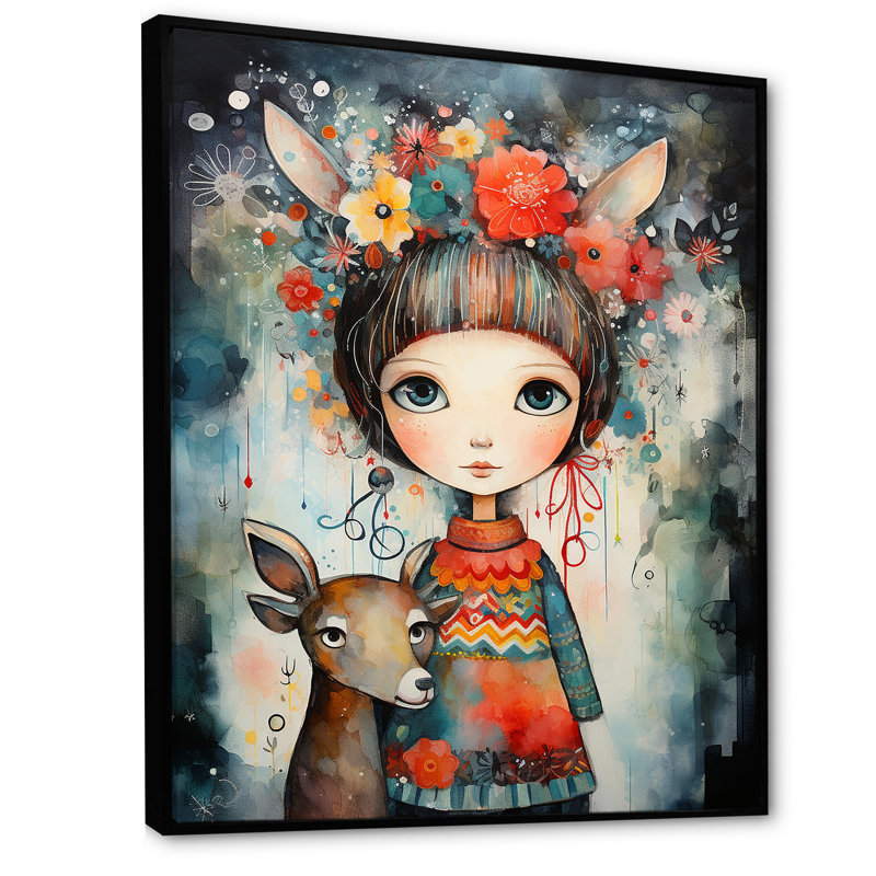 Mignon décorations de Noël pour enfants II - Art mural, Cadre flottant noir, H 44 po x l 34 po x P 1,5 po