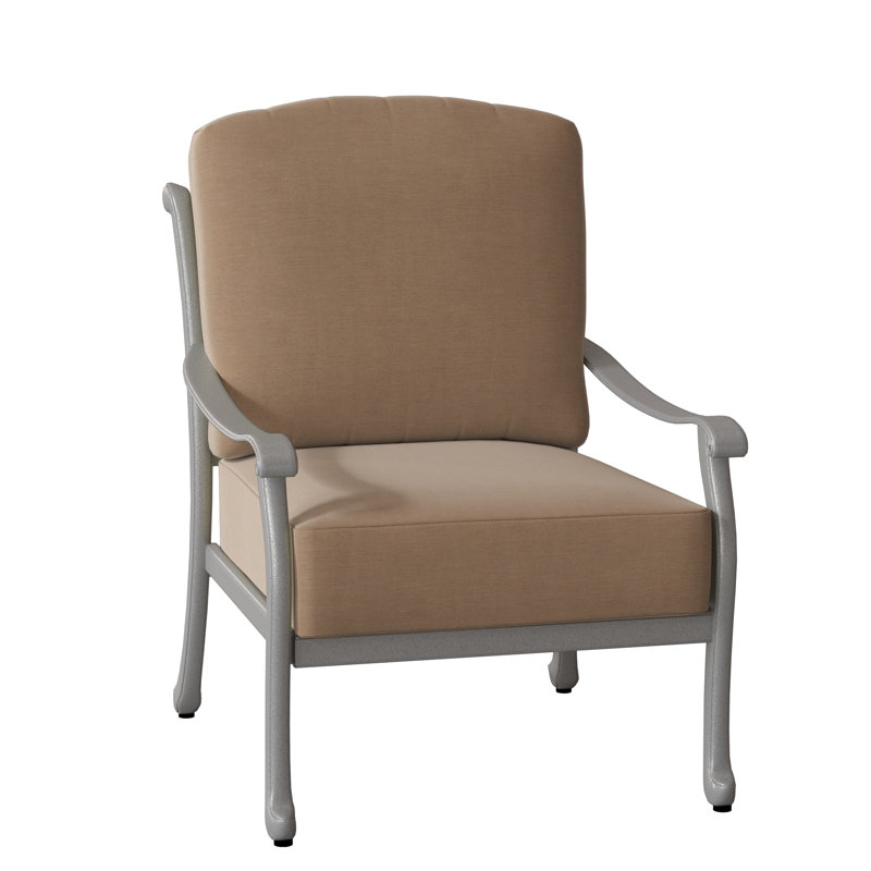 Casa Outdoor Lounge Chair, Pewter, Canvas Heather Beige Sunbrella® Canvas