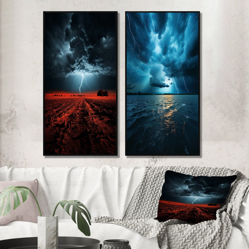 «Ethereal Lightning», 2 pièces, Cadre noir, H 32 po x l 32 po
