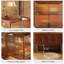 Buffet en noyer massif de style Mid-Century