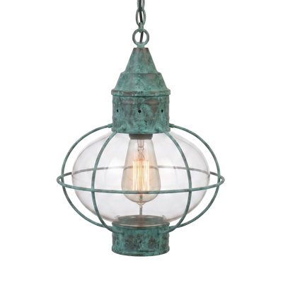 Brass Traditions - Ellington - 1 Light - 19 inch - Verde Green - Solid Brass - Pendant
