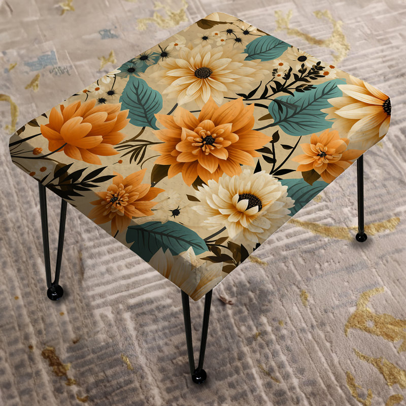 Repose-pieds Mod Floral Nostalgia IV - Mid-Century