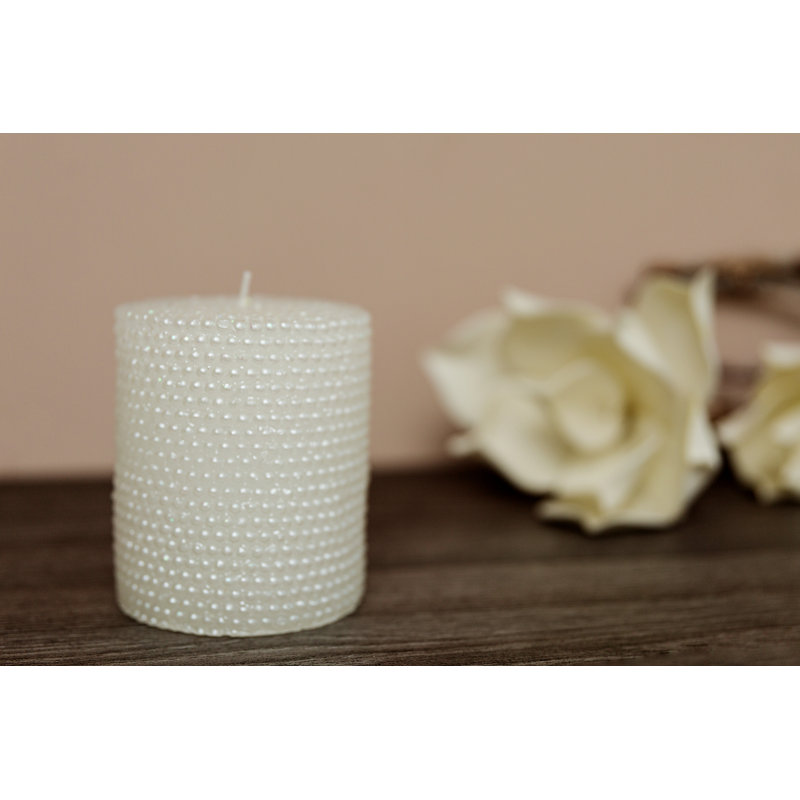 Unscented Pillar Candle, 10cm H x 8cm W x 8cm D