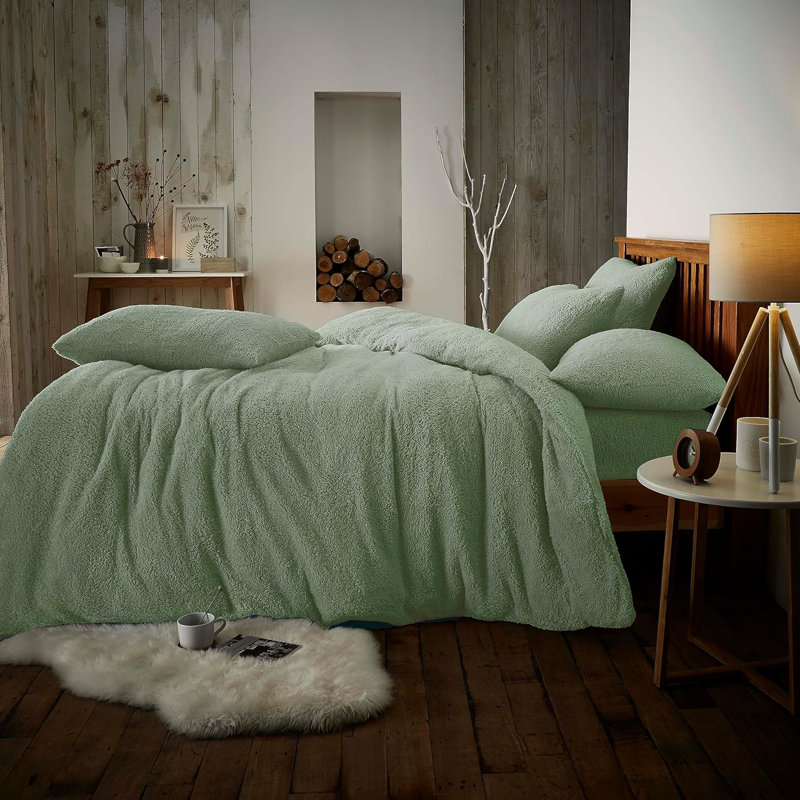 Polyester Solid Colour Duvet Cover with Pillowcases, Double - 2 Standard Pillowcases