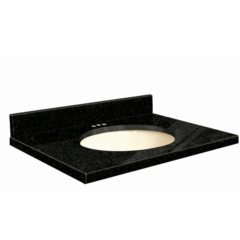 Dessus de salle de bain simple 37 po meuble-lavabo, Centré de 8 pouces, Biscuit, Jaune parfait