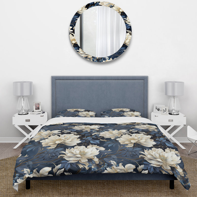 Martesha Moonlit Whispers Moody Patterns I - Ensemble de housse de couette damassé - Microfibre de polyester