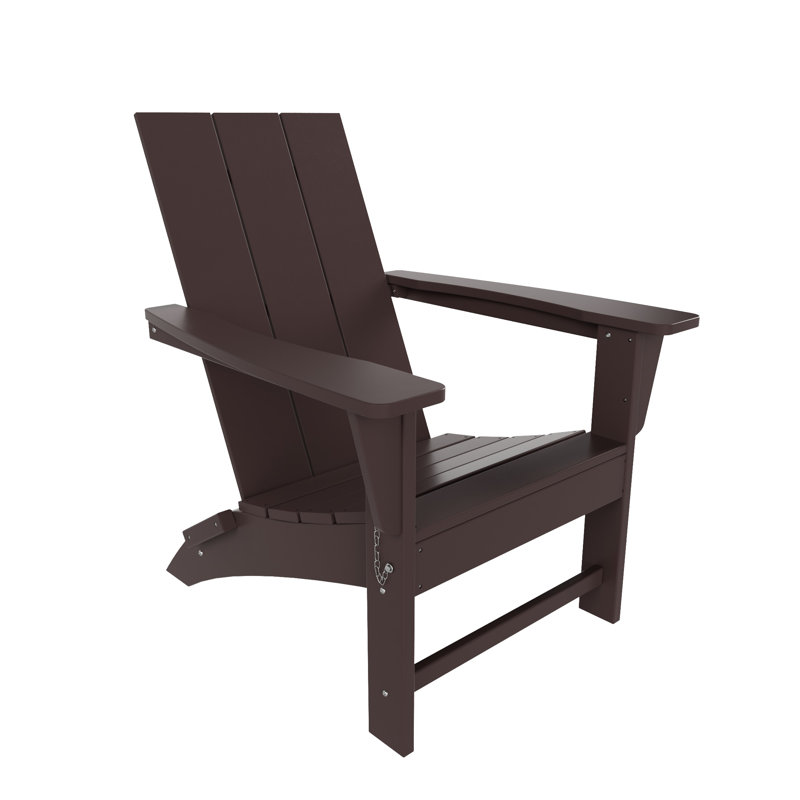 Chaise Adirondack pliante en plastique PEHD Joubert, Brun foncé