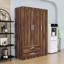 Armoire 3 portes avec 2 tiroirs et 2 tringles de suspension