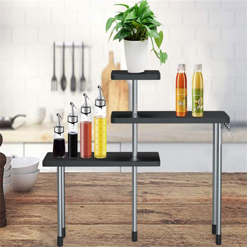 Laceyville Spice Rack with Adjustable Racks, Black