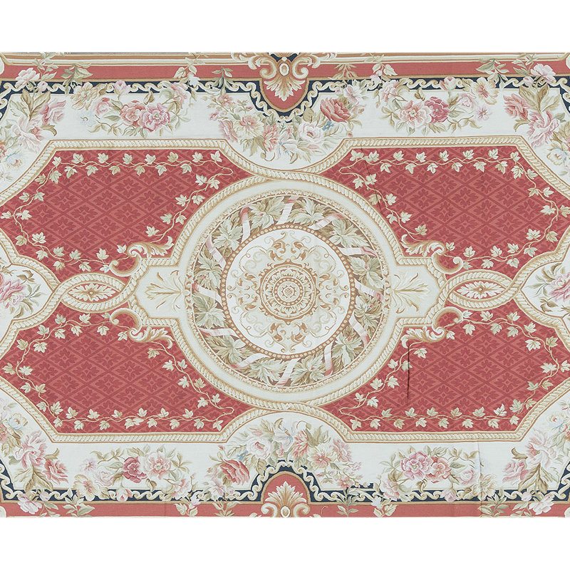 Hand-Knotted High-Quality Navy and Red Area Rug