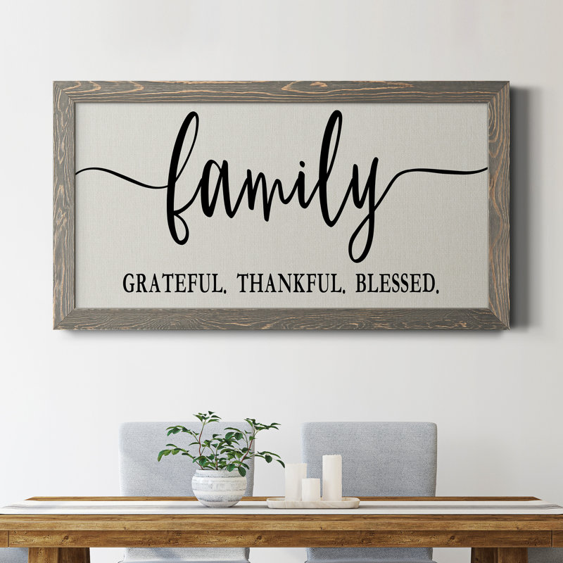 «Family Grateful», art textuel sur toile, Gris