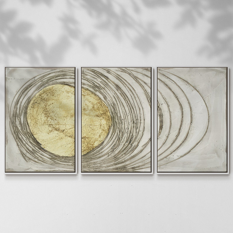 Imprimé Emanation I - Toile encadrée multi-pièces, H 40 po x l 78 po x P 2 po, Cadre blanc