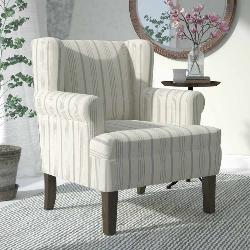 Anastacio 31.5" Wide Classic Wingback Chair, Dove grey