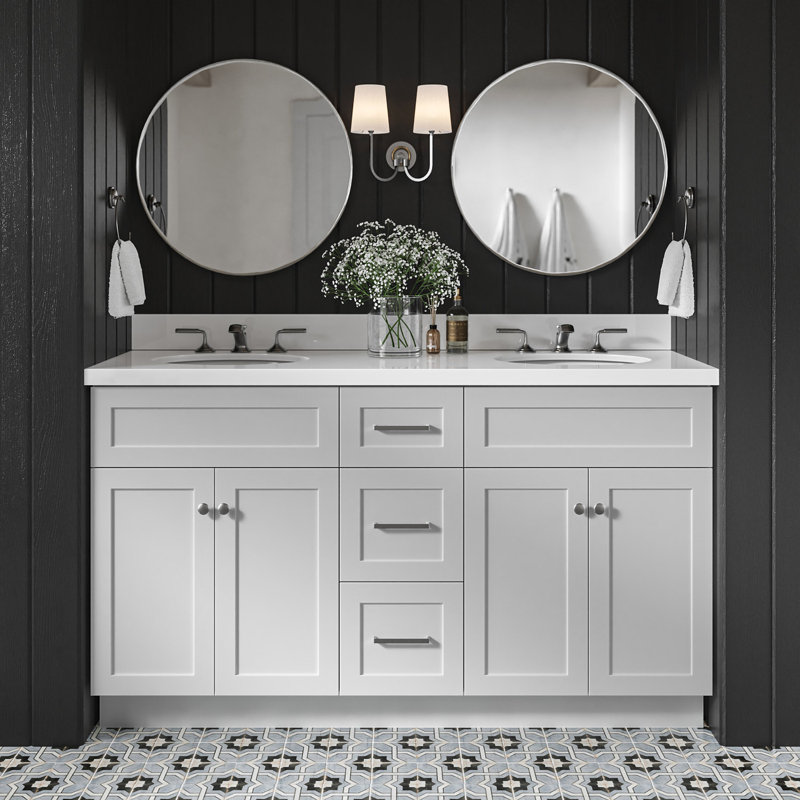 Ensemble de meuble-lavabo double 61 po Abell, Gris