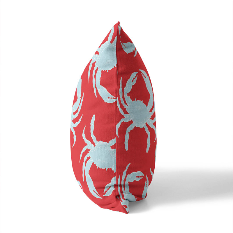 Coussin décoratif d'extérieur Crabby, Carré 20 po, Rouge