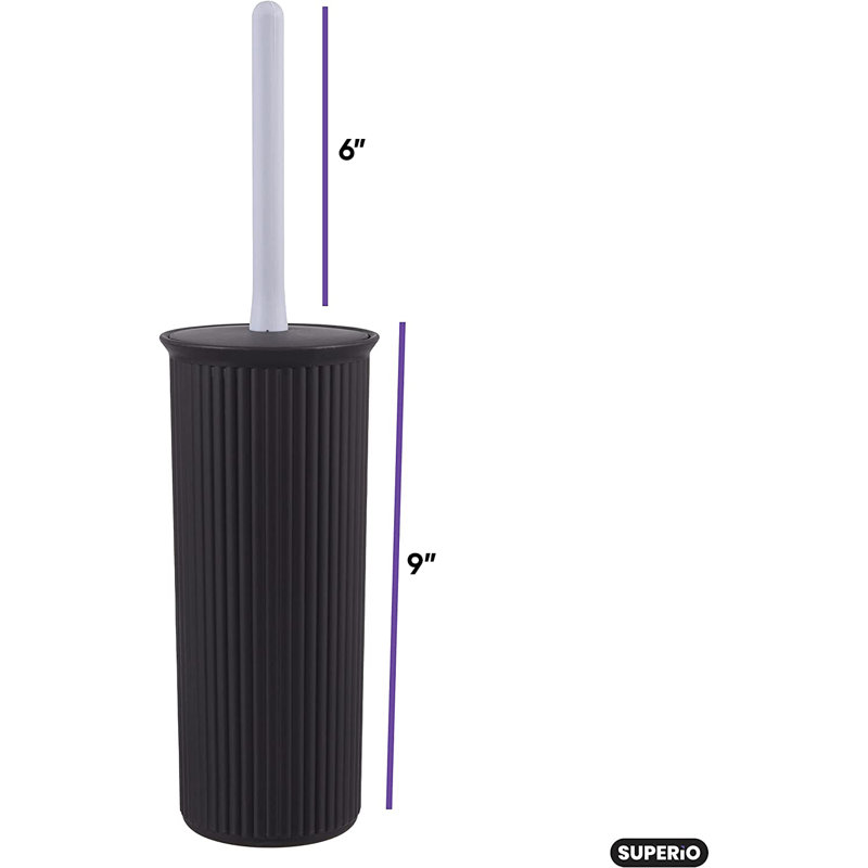 Brosse de toilette nervurée 15 po, Brun