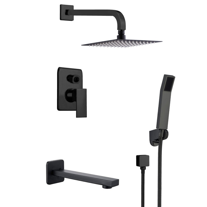 Narmada All-In-One Kit with Rough in-Valve, Matte Black