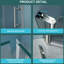 Porte de douche pliante l 34 po x H 72 po avec verre trempé - 180 charnières pivotantes qui se chevauchent pour maximiser l'espace de la porte, ajustement ajustable, agrandisseur d'eau