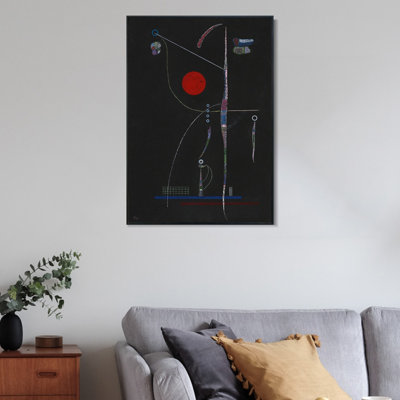 Tableau encadré, reproduction giclée sur toile « L'ACCENT ROUGE » de Wassily Kandinsky, décoration murale pour salon, maison ou bureau (cadre noir fin, 61 x 81 cm)