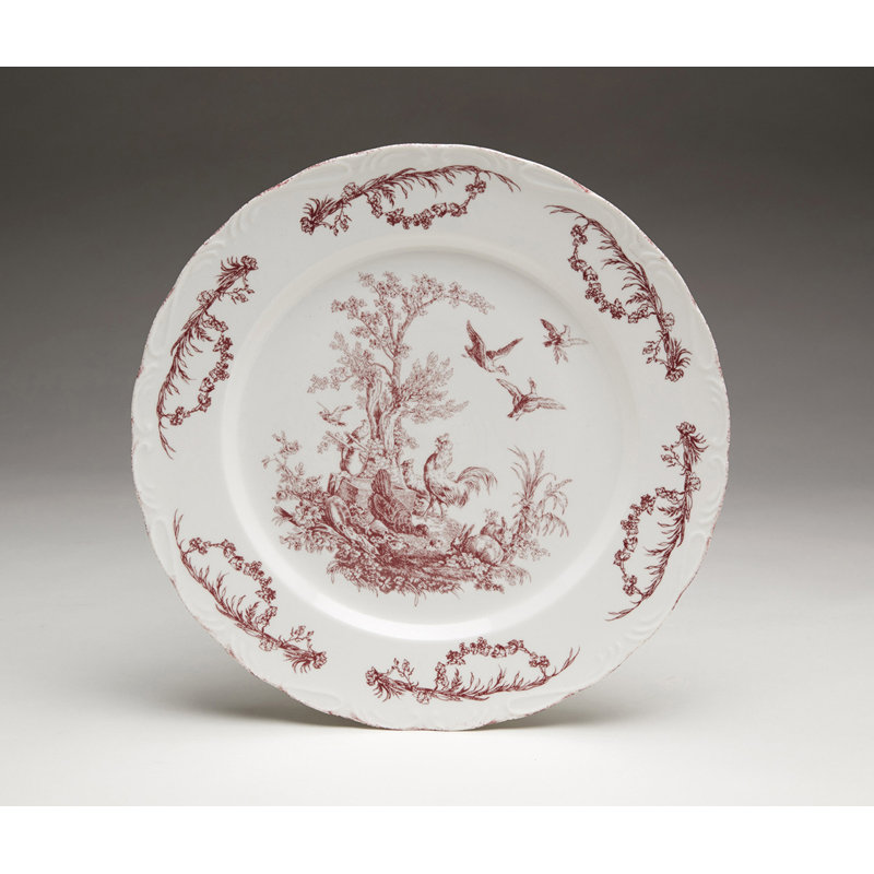 Assiette décorative Crawford, Rouge / Blanc