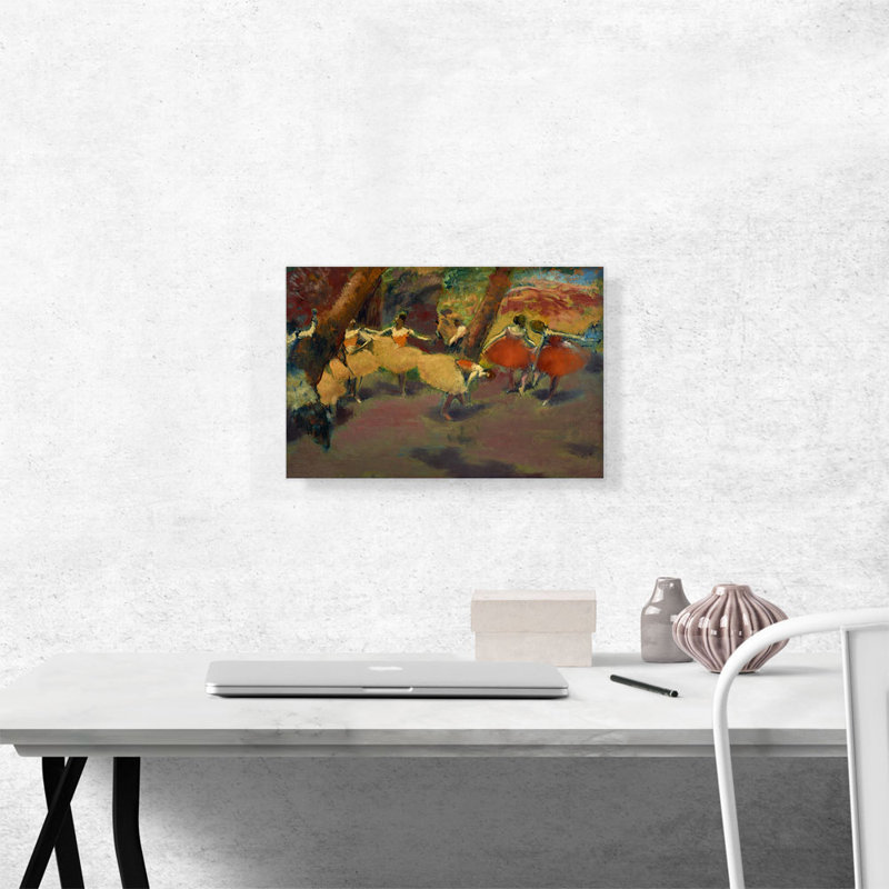 «Before The Performance 1898» par Edgar Degas - peinture sur toile tendue, H 12 po x l 18 po x 1,5 po